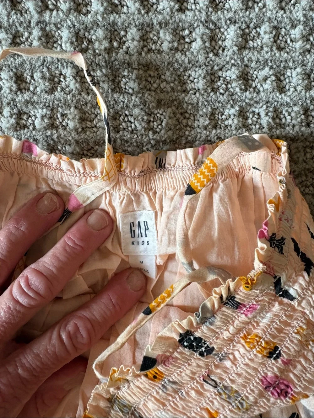 GAP Pink Smocked Sundress with Pineapple Print